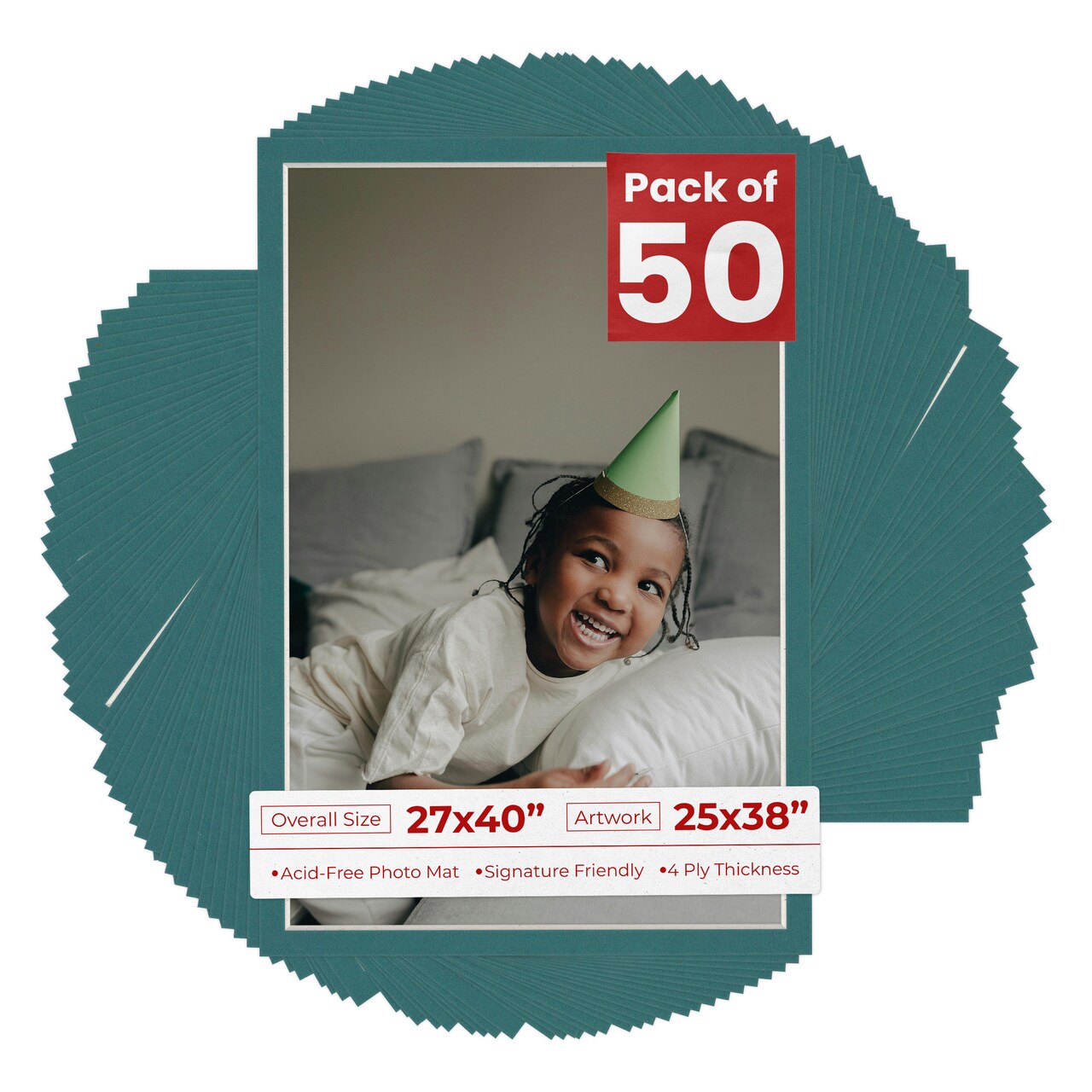 Everglade Green Mat Board for 27x40 Frames - Fits 25x38 Photos